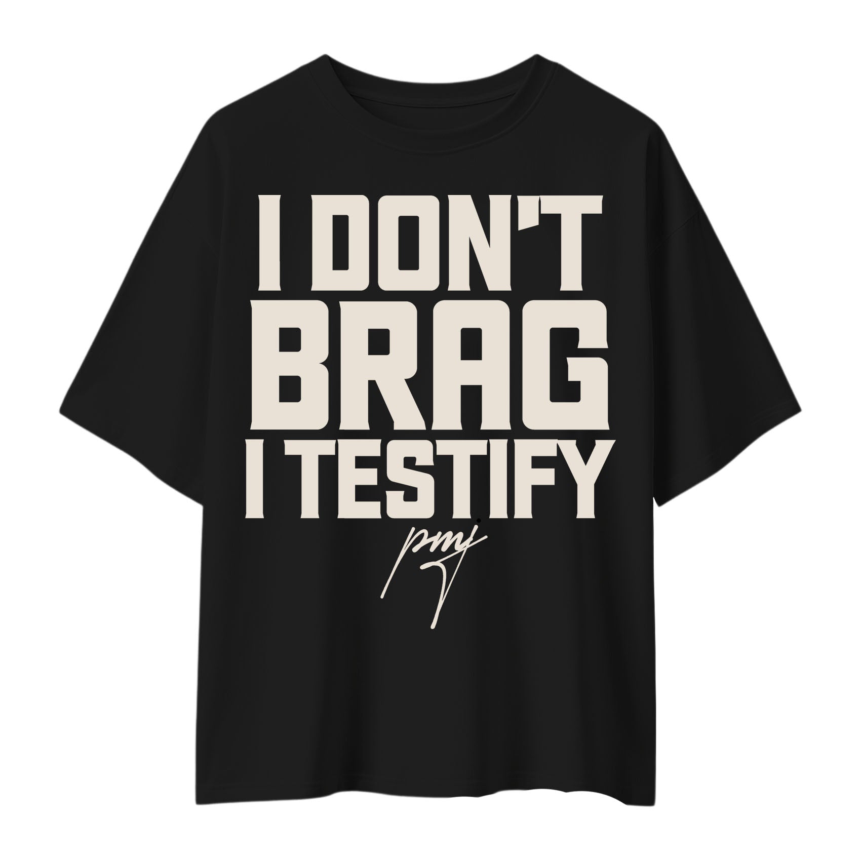 C+C I Don't Brag I Testify Oversized Tee Black