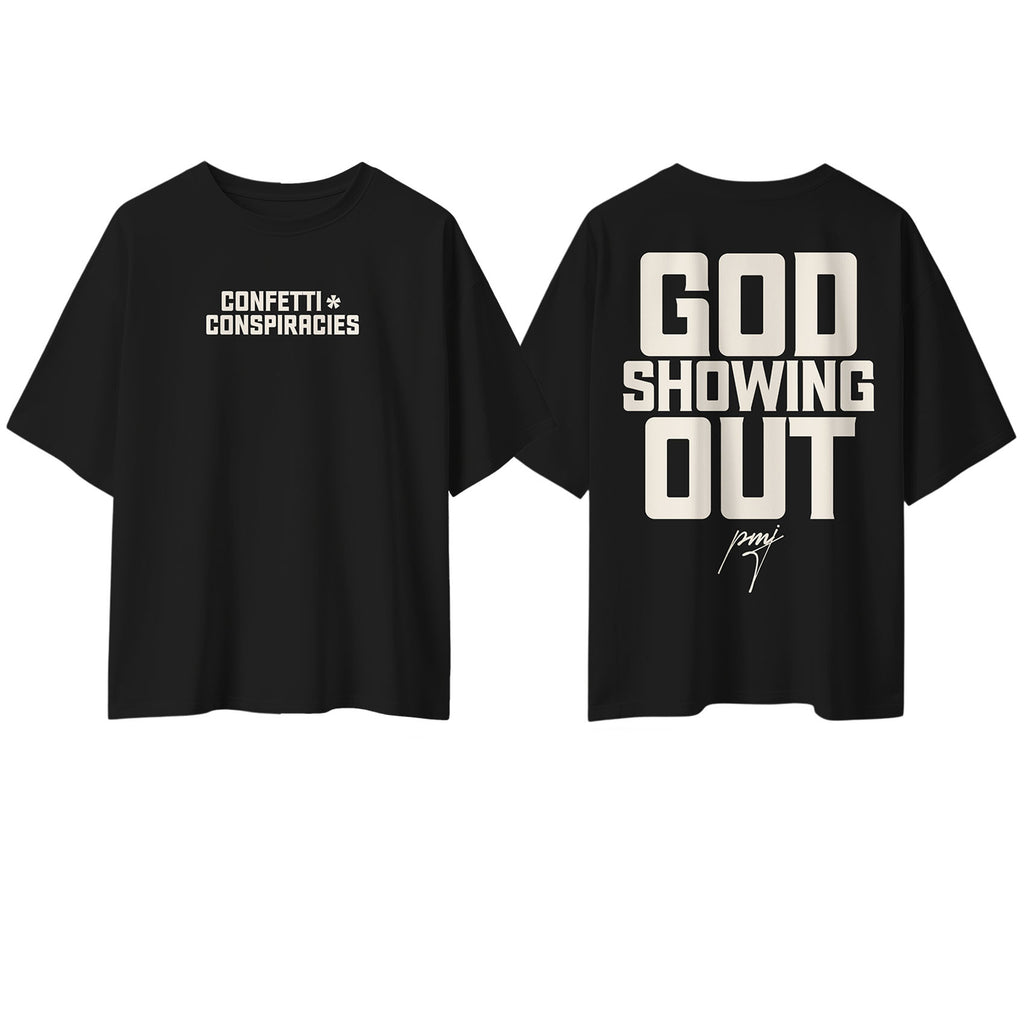 C+C God Showing Out Oversized Tee Black