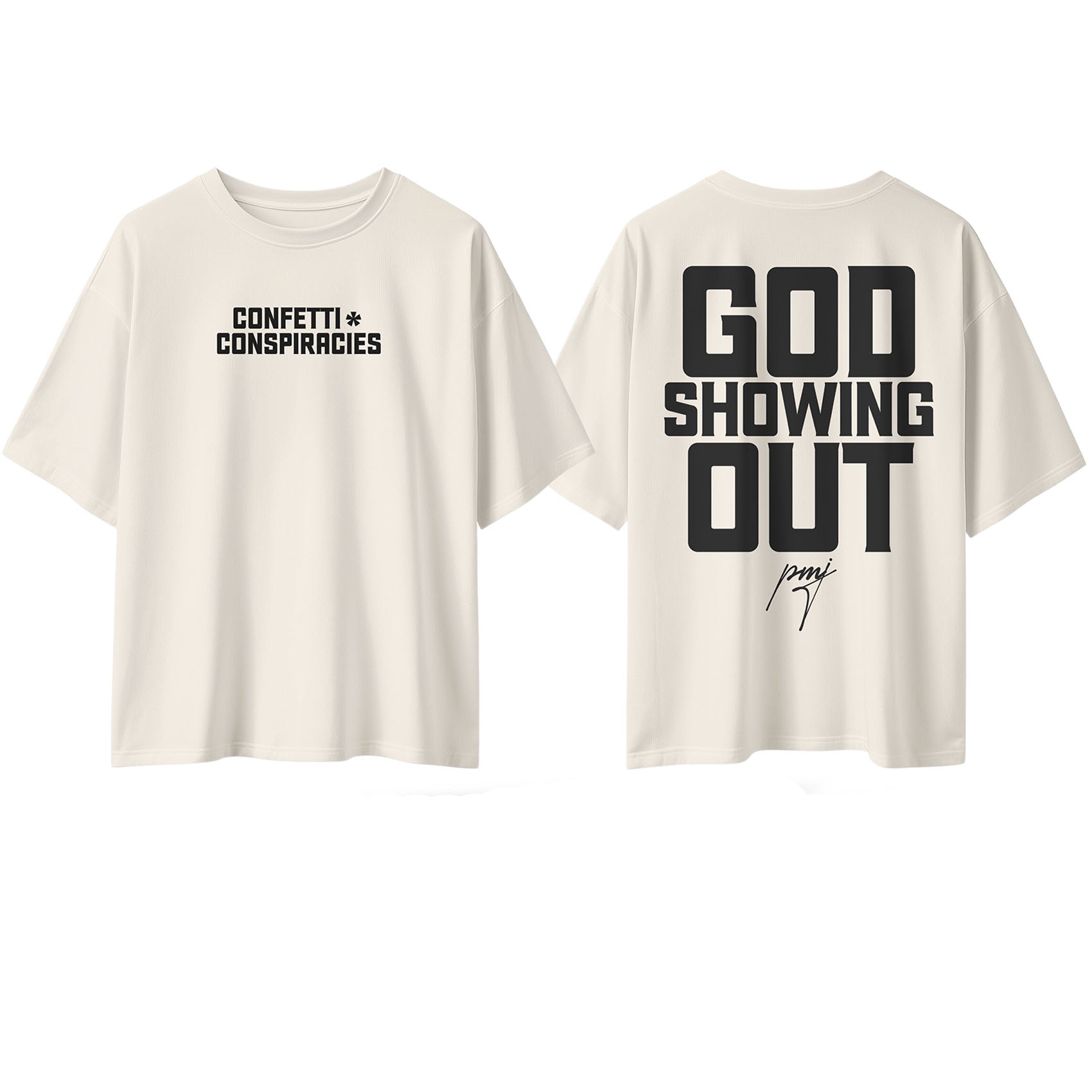 C+C God Showing Out Oversized Tee Cream