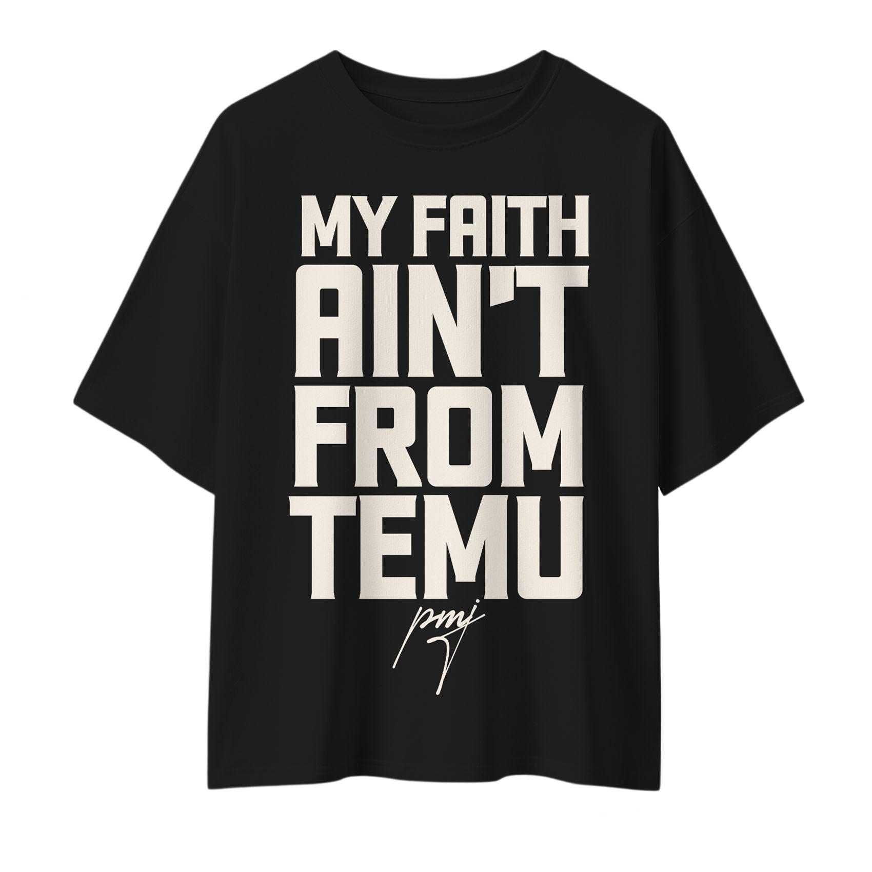 C+C My Faith Ain't From Temu Oversized Tee Black