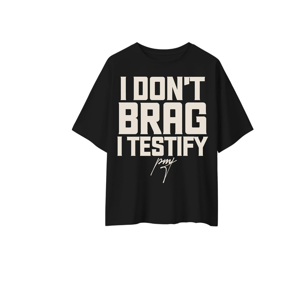C+C I Don't Brag I Testify Oversized Tee Black